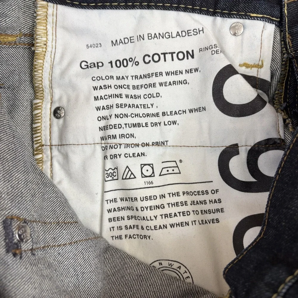 Gap 1969 Skinny Selvedge Jeans Mens 34x30 Blue Denim Resin Rinse Zip Fly